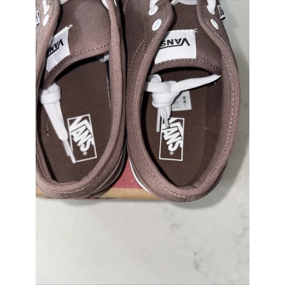 Vans Atwood Deep Taupe Brown Canvas Low Top‎ Boy's 7 Skate Shoes 7Y / 8.5 Womens